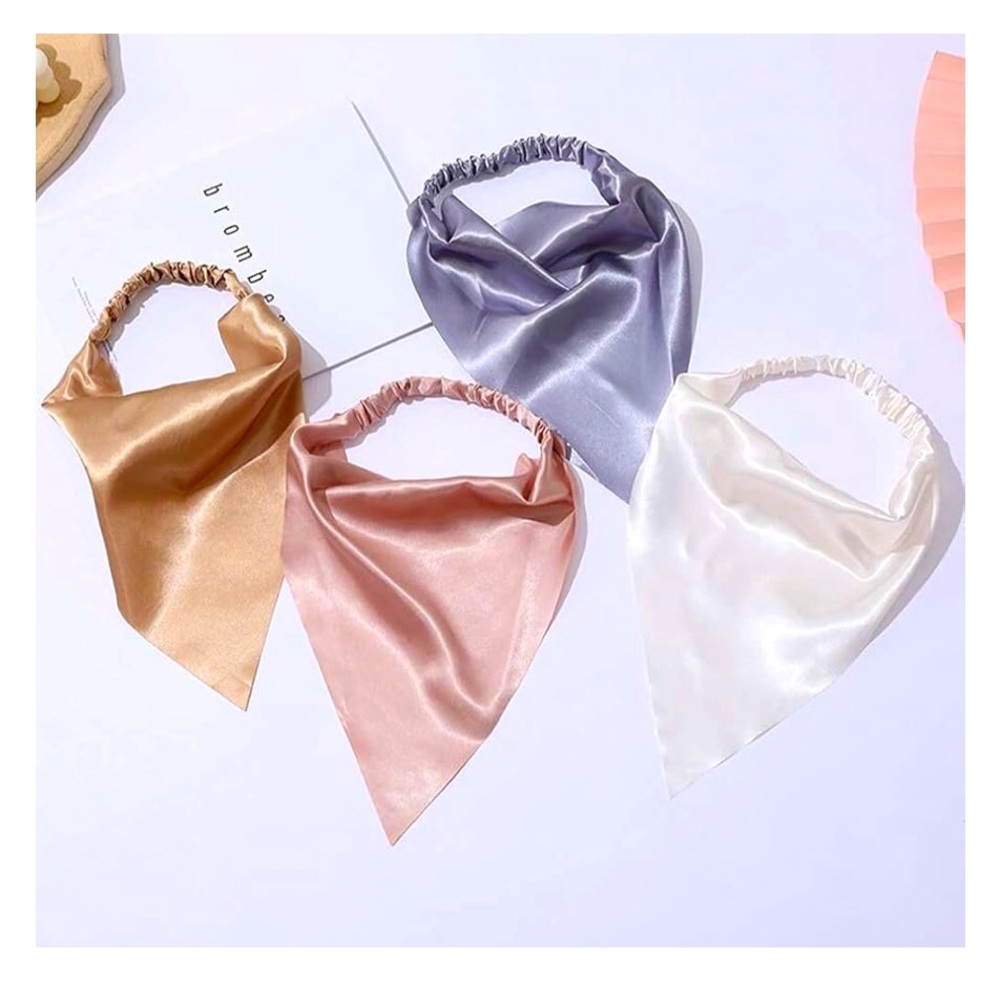 Pink Satin Bandana Rose Gold Headscarf Head Covering Hat Scarf Bonnet